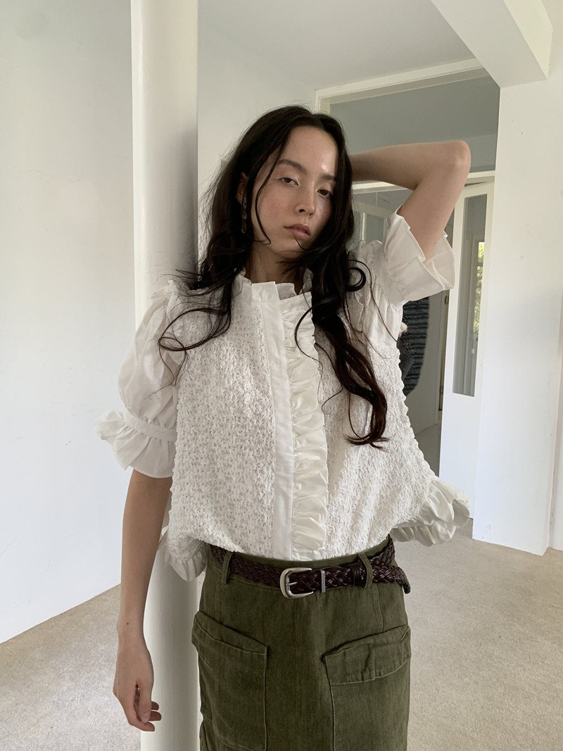 ruffled lace blouse