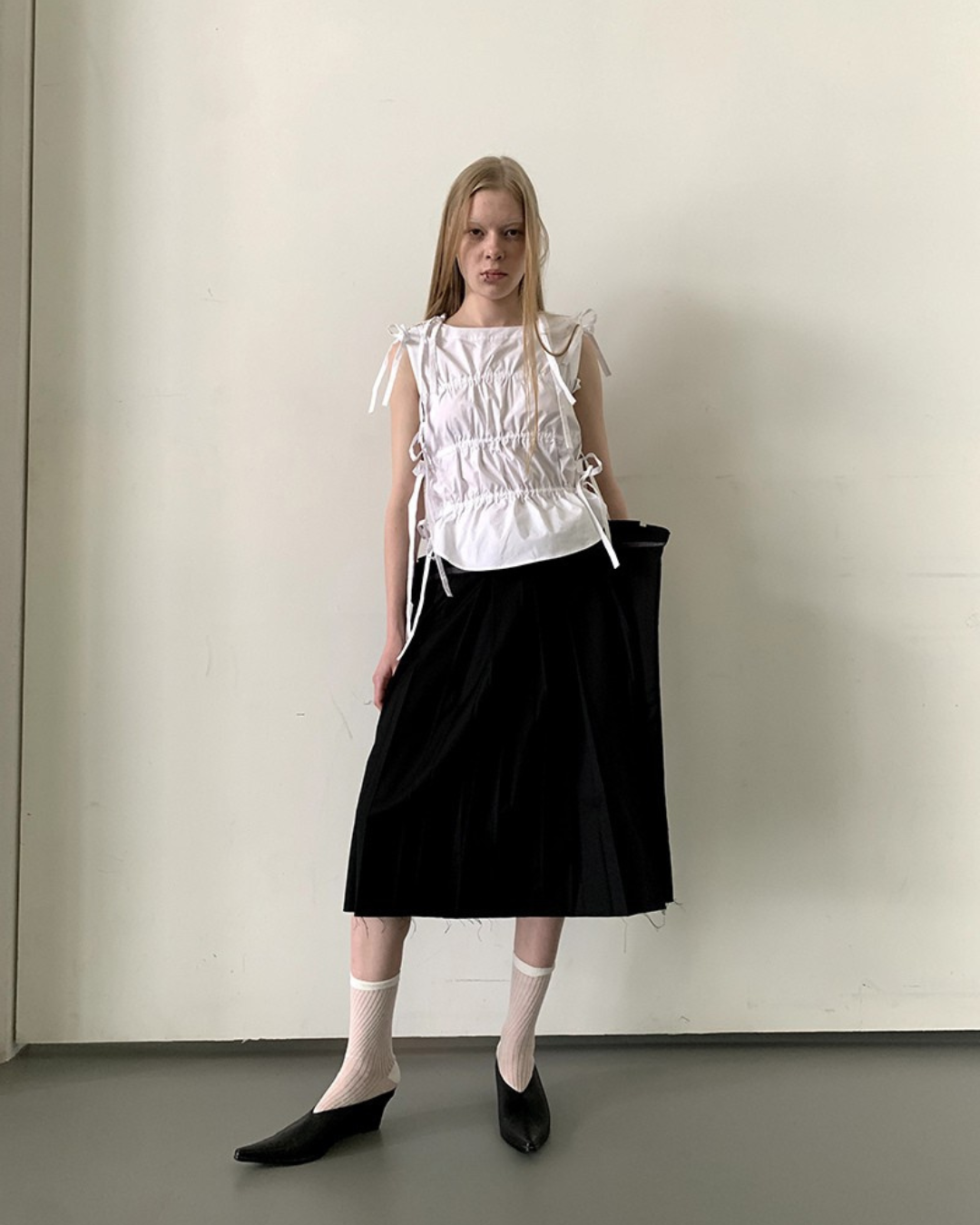 tie-detail blouse