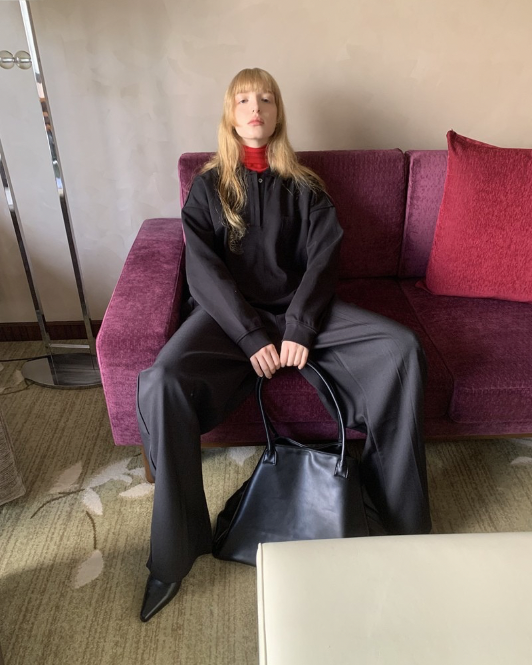 Polo Collar Pocket Sweatshirt