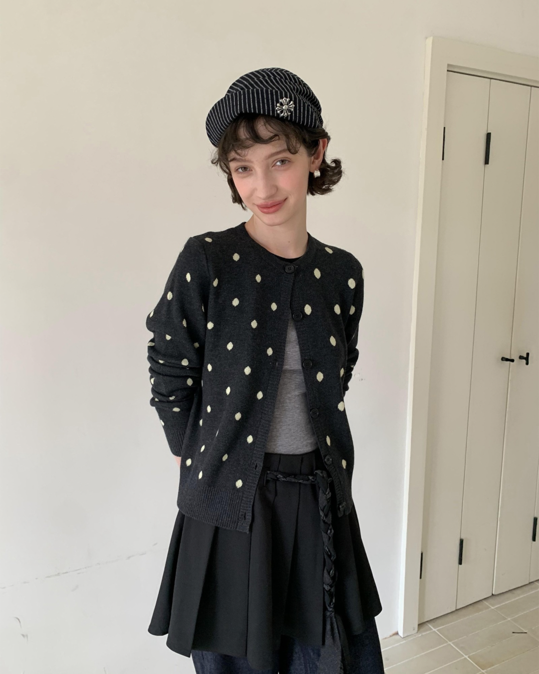 Round Neck Polka Dot Knit