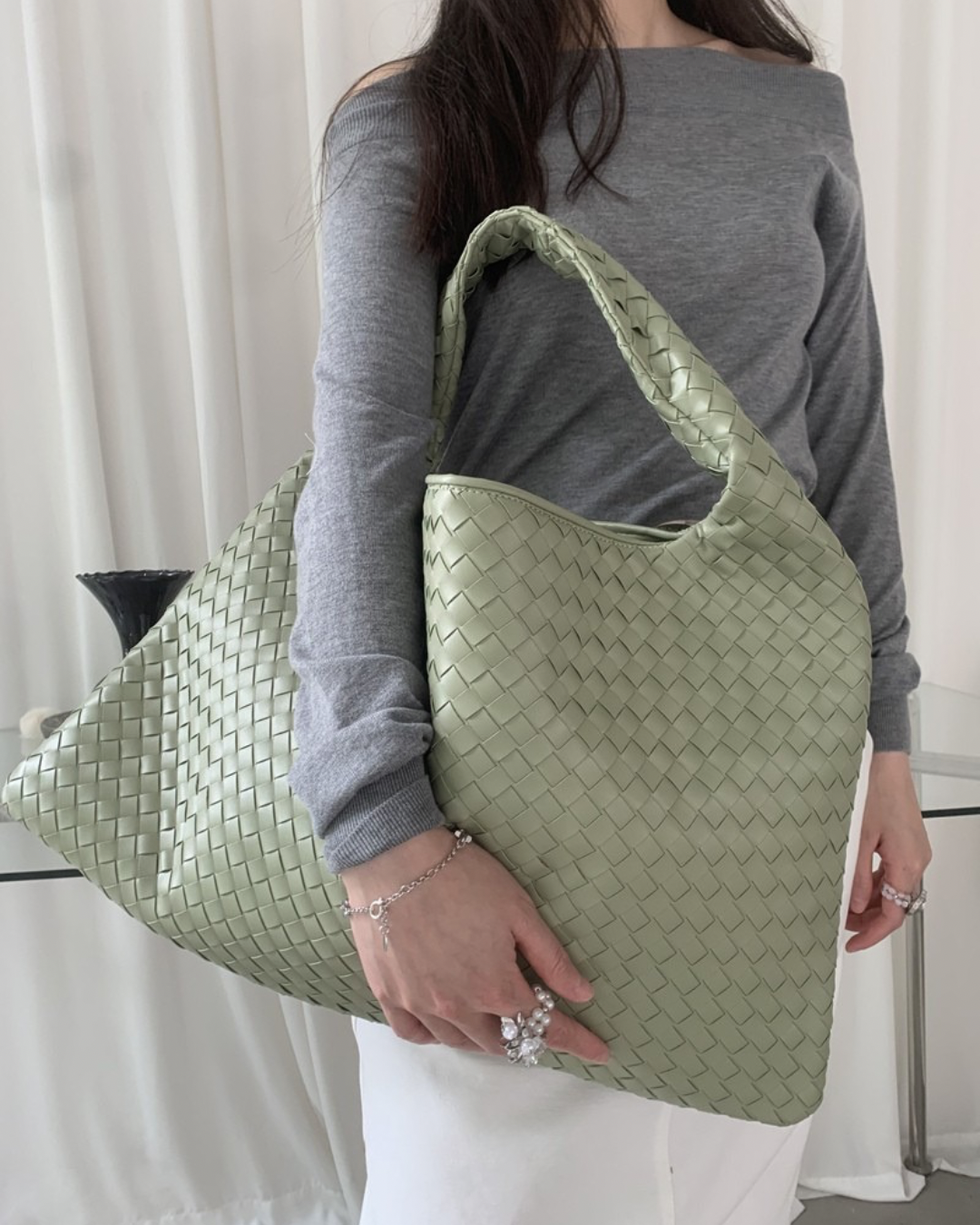 Textured Leather Tote