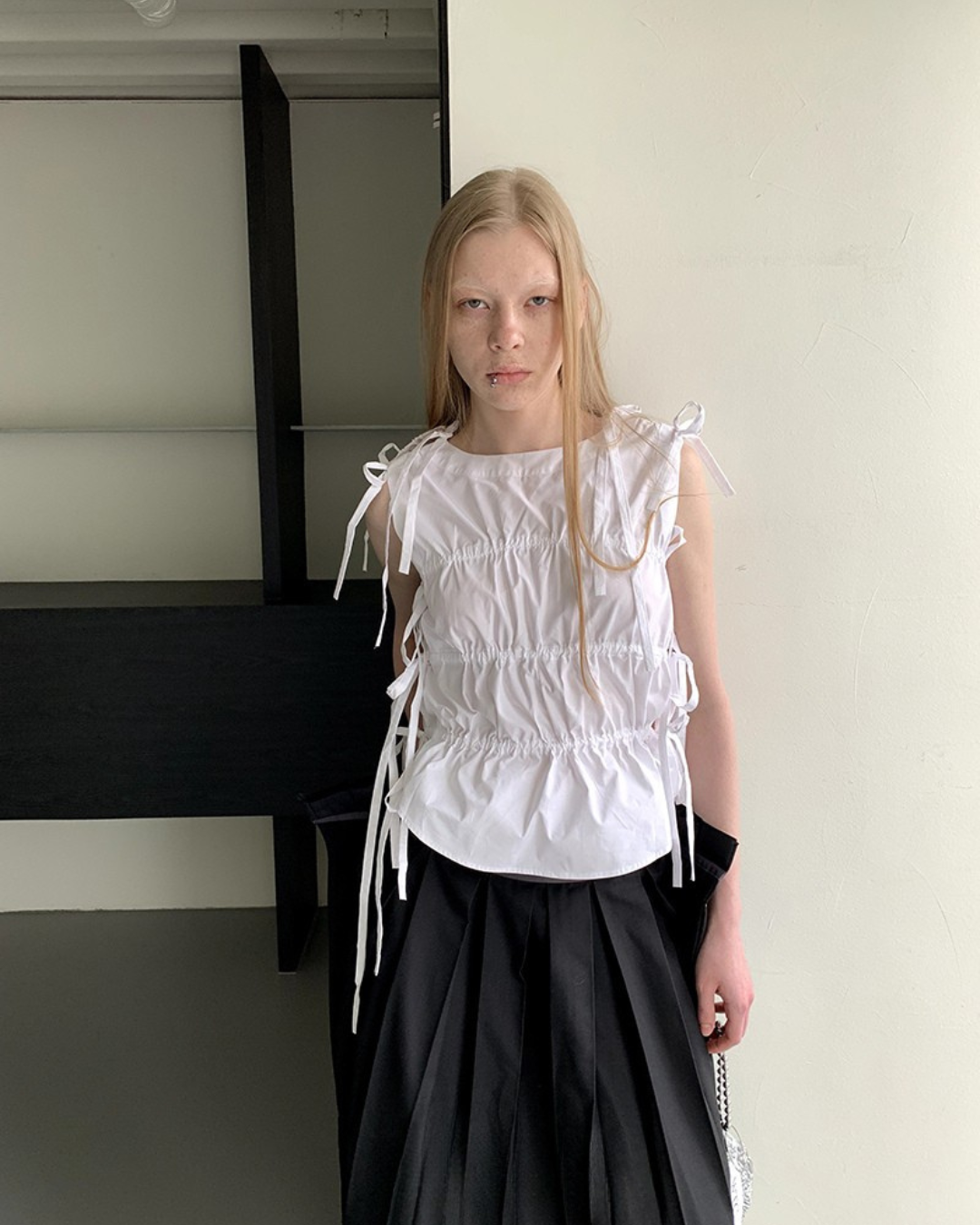 tie-detail blouse