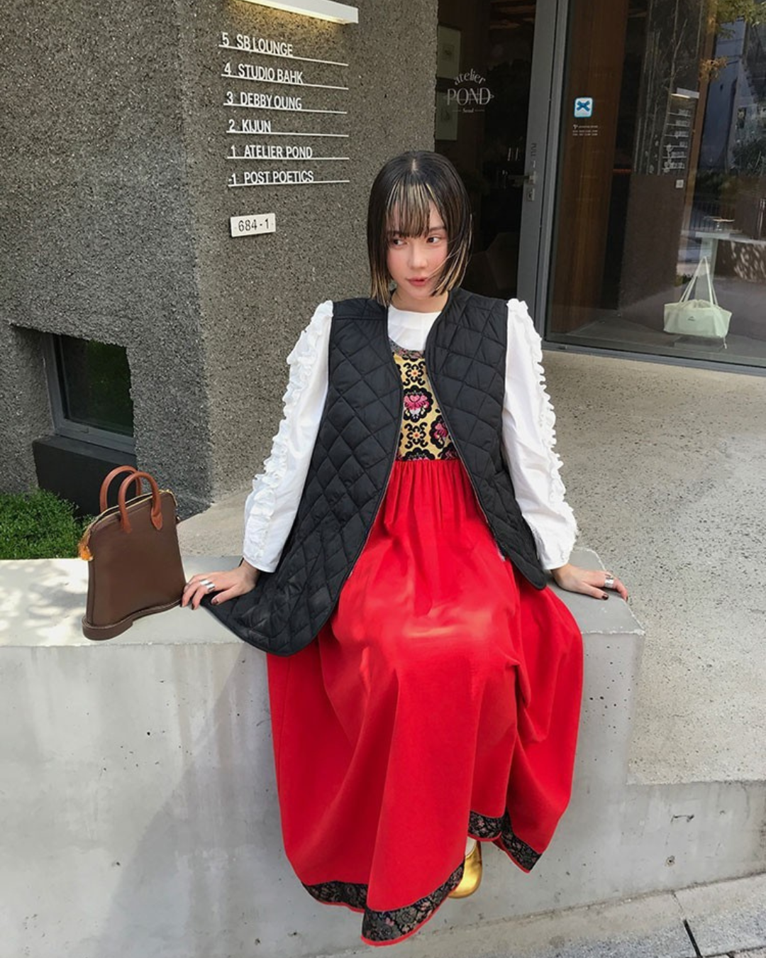 Retro Jacquard Red Dress