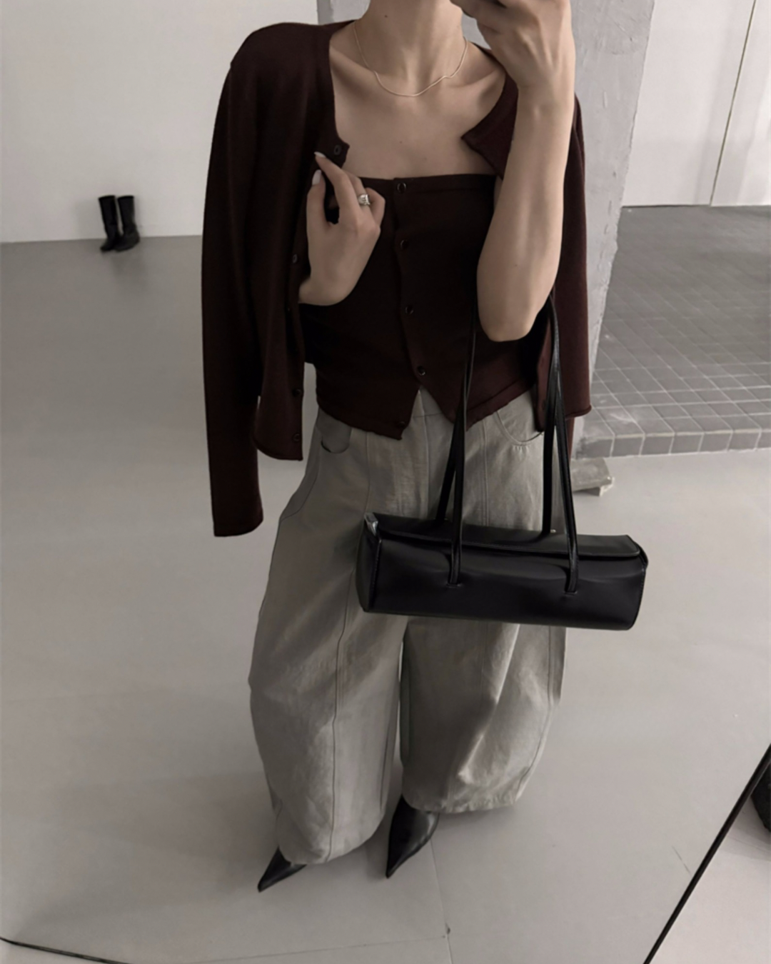 Knit Cardigan Two-Piece Set