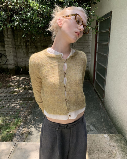 Cropped Cable Cardigan