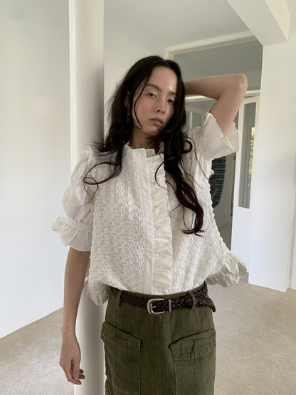 ruffled lace blouse