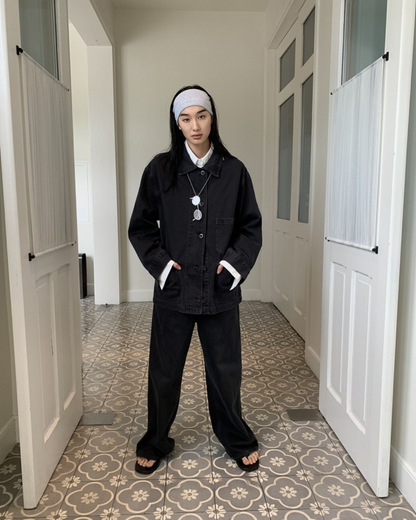 Dark Wash Gray Denim Jacket