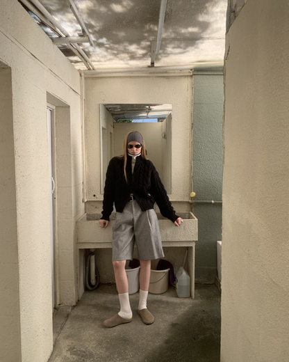 Tailored Wool Mid Pants