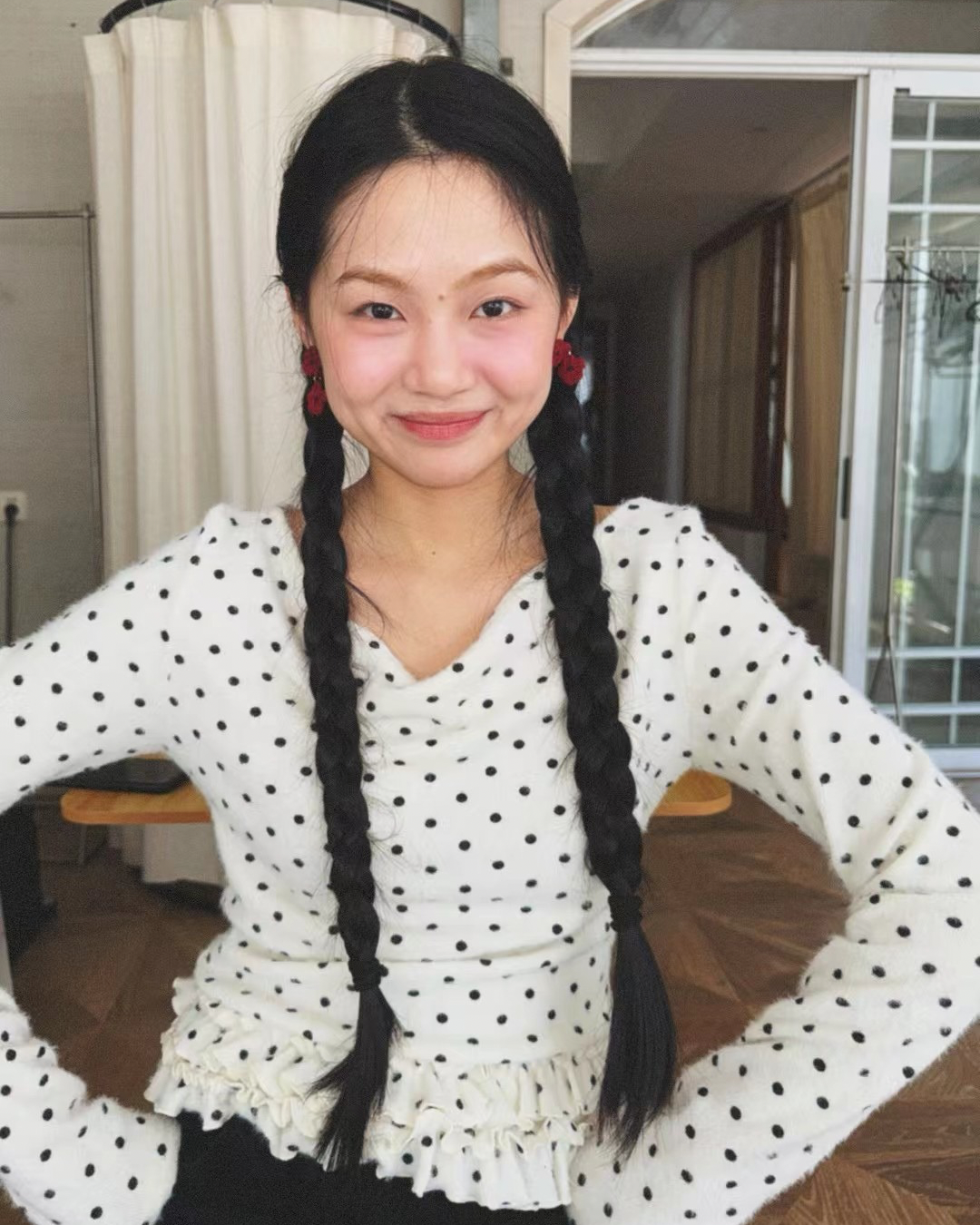 Polka Dot Lace Cotton Tee