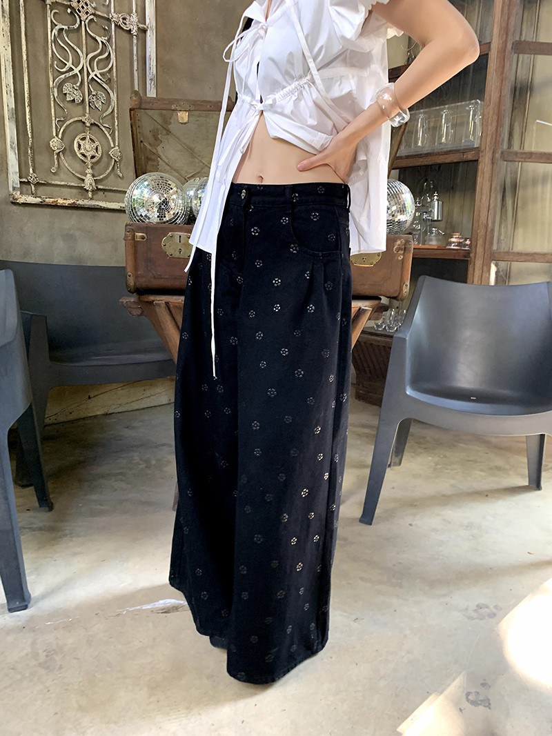 floral wide-leg pants