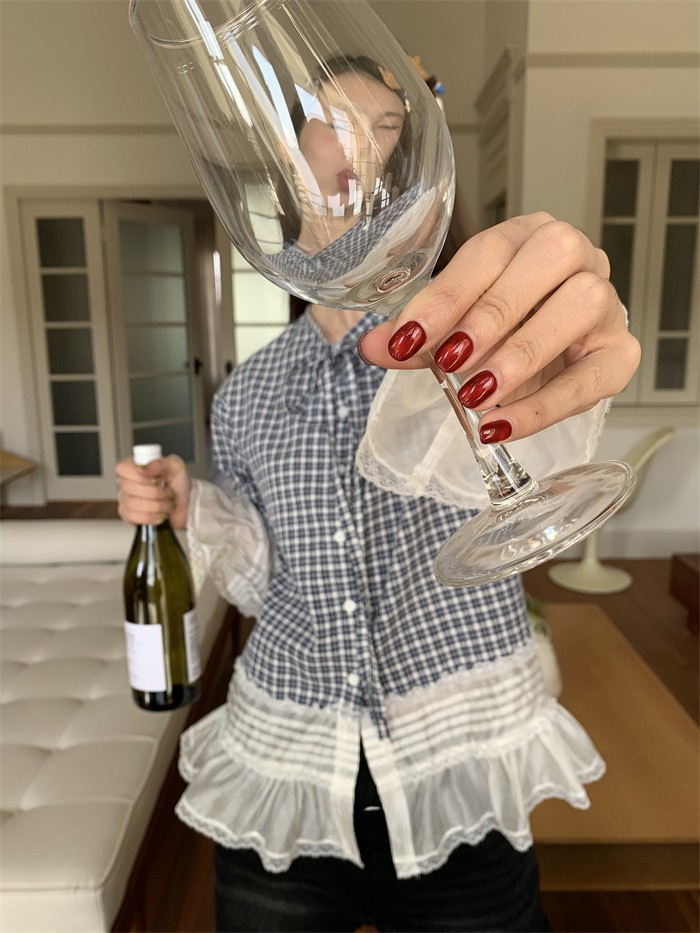 tie-neck ruffle blouse