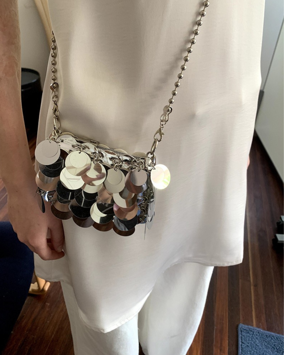 Sequined Chain Shoulder Bag