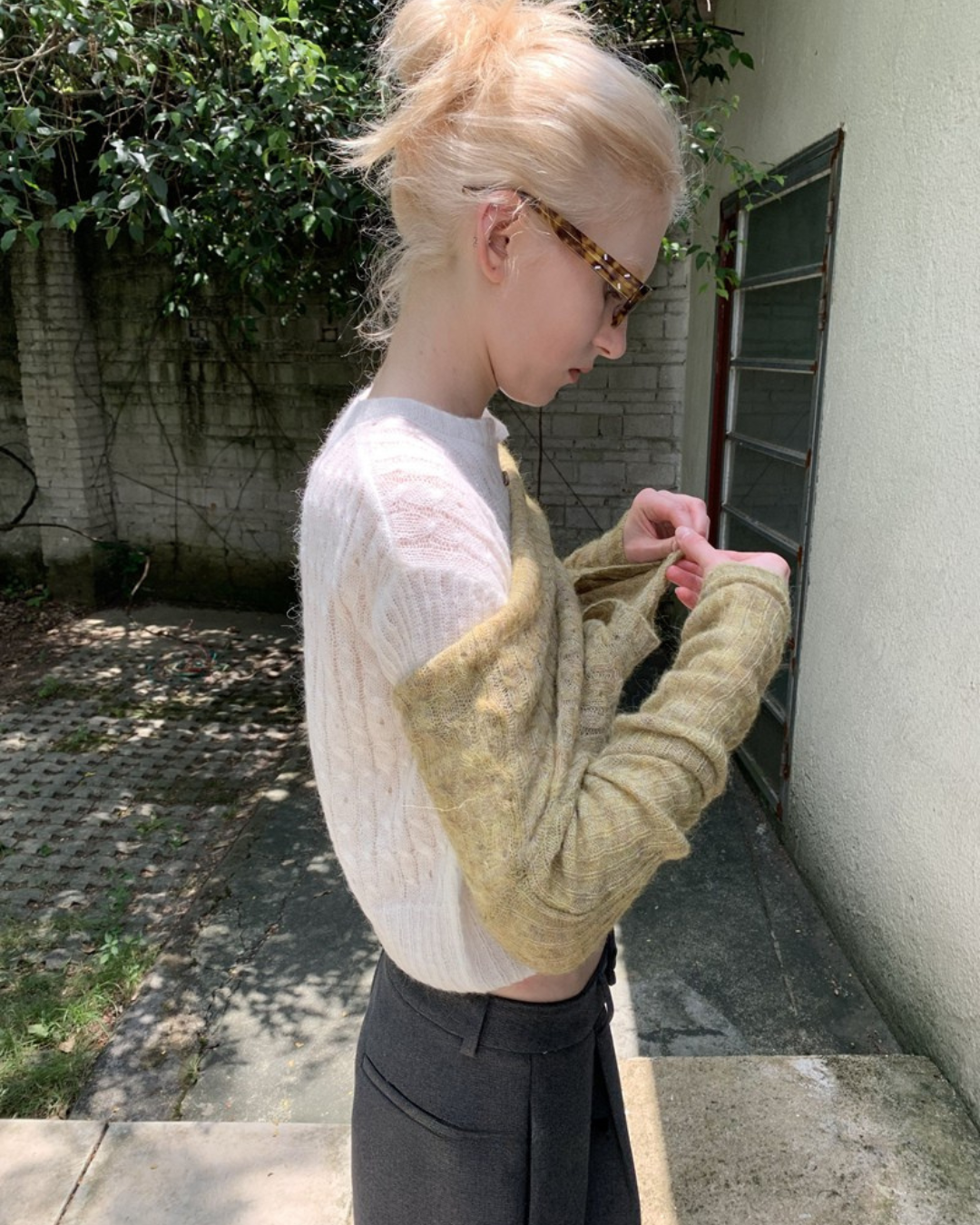 Cropped Cable Cardigan