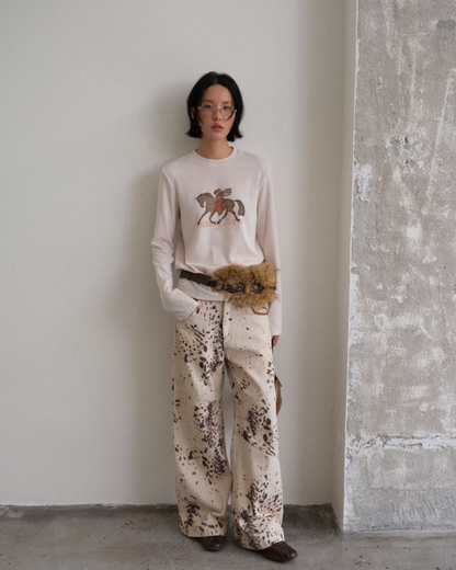 Leopard Straight Loose Pants