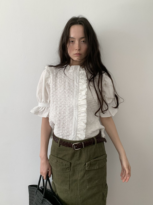 ruffled lace blouse
