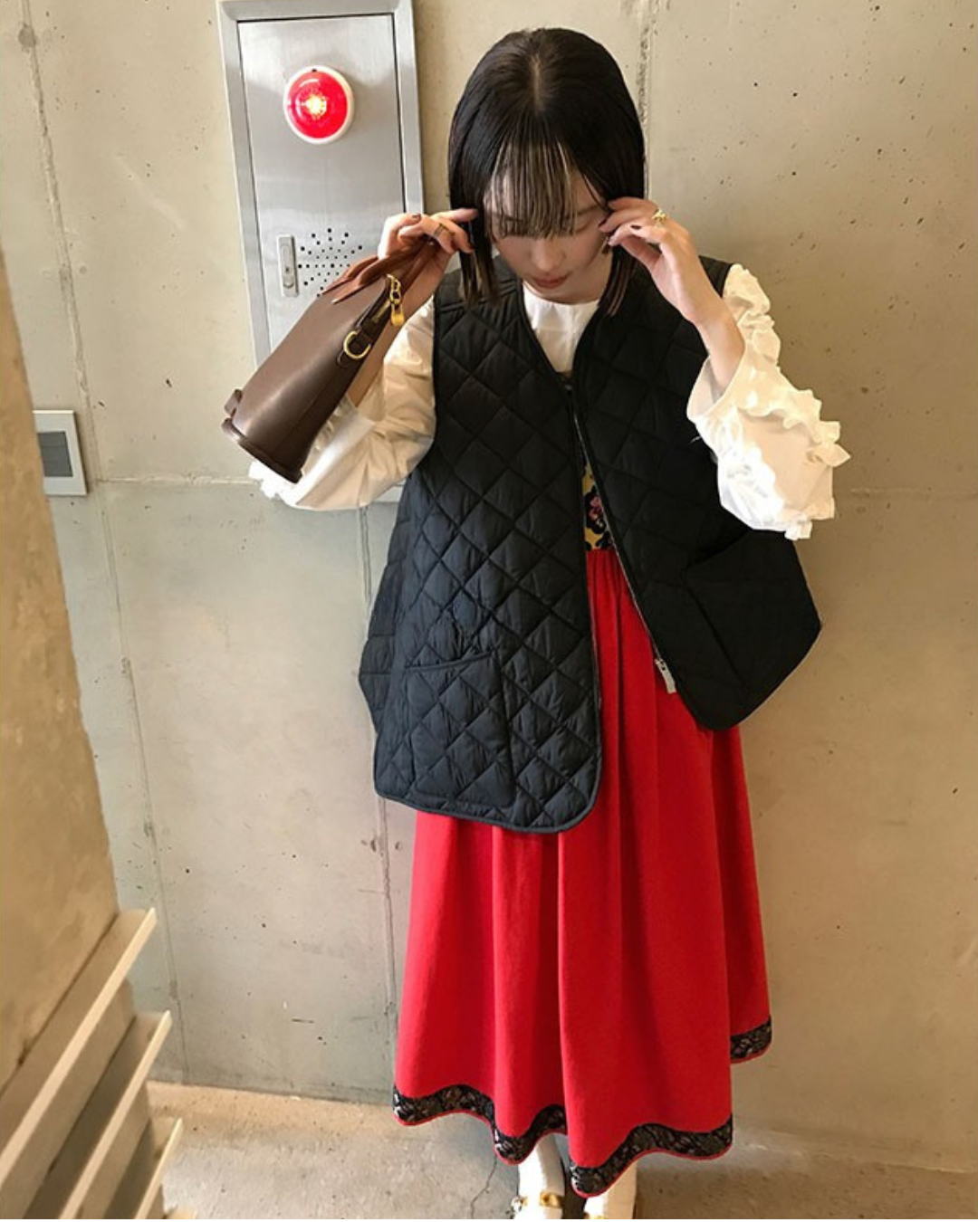 Retro Jacquard Red Dress