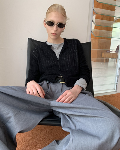 Cropped Cable Cardigan