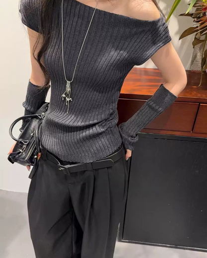 Asym Knit One-Shoulder