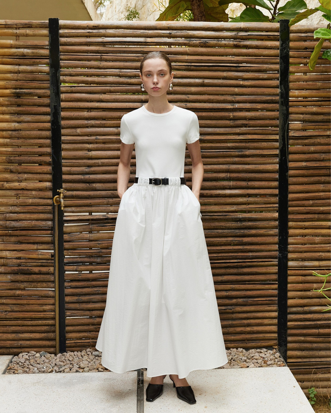 White Short Sleeve Dress