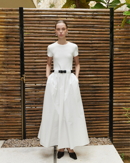 White Short Sleeve Dress
