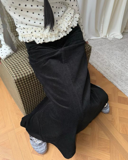 Slim Corduroy Fish-Tail Skirt