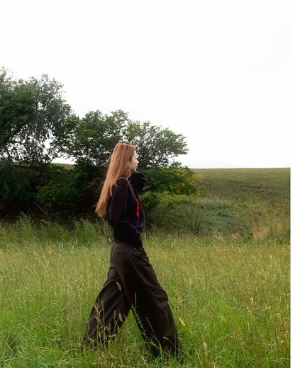 Round Neck Lazy Knit Sweater　