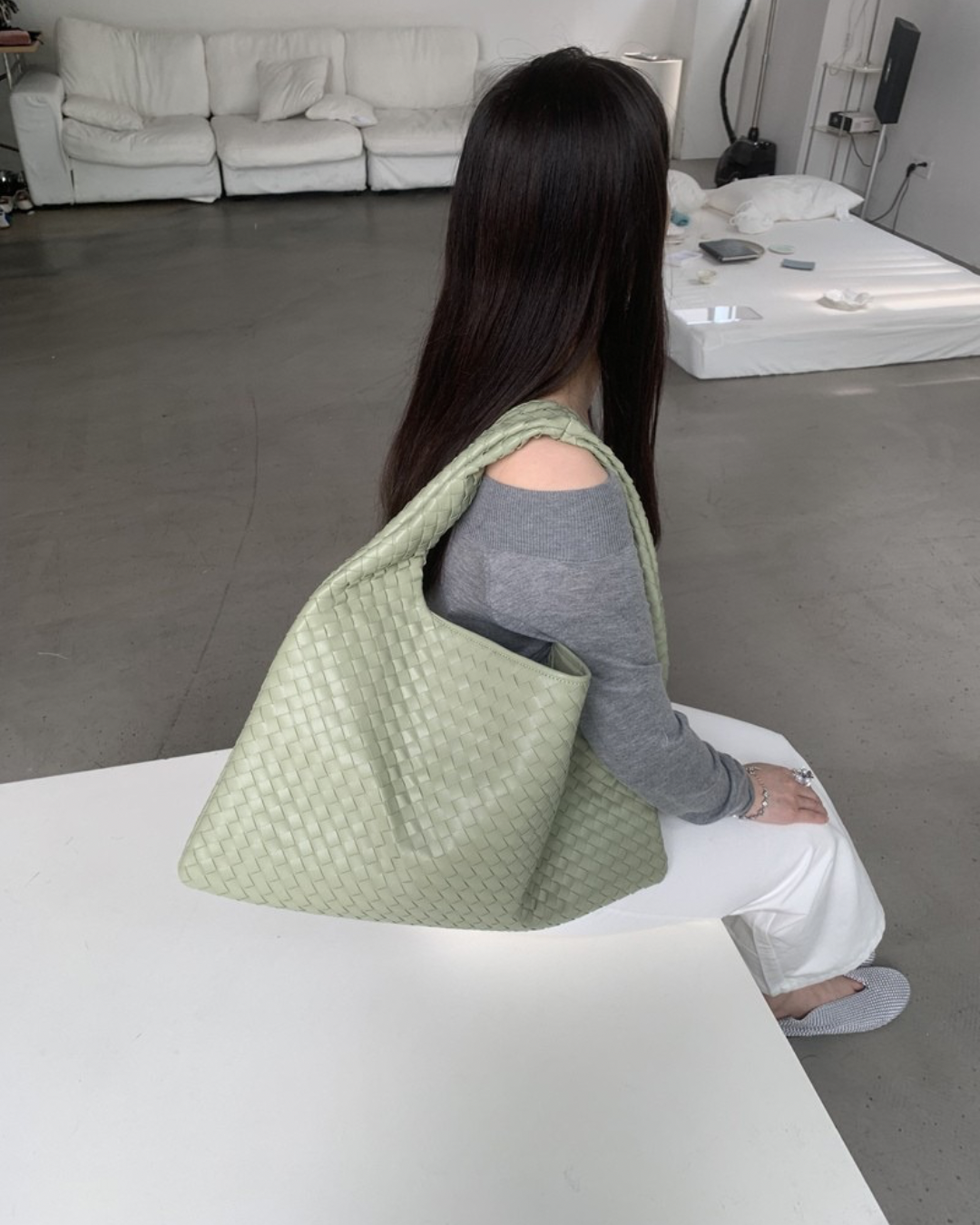 Textured Leather Tote