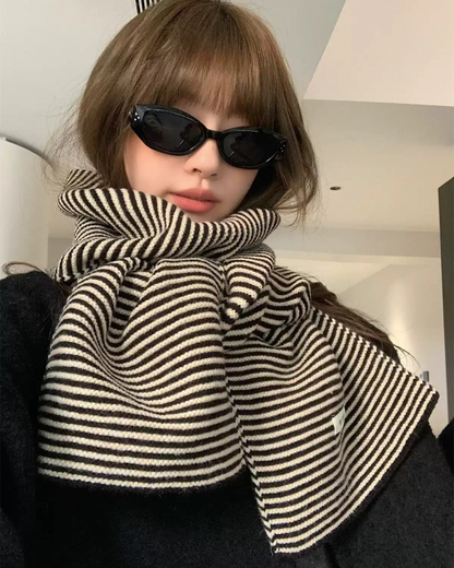 Soft Striped Knit Scarf