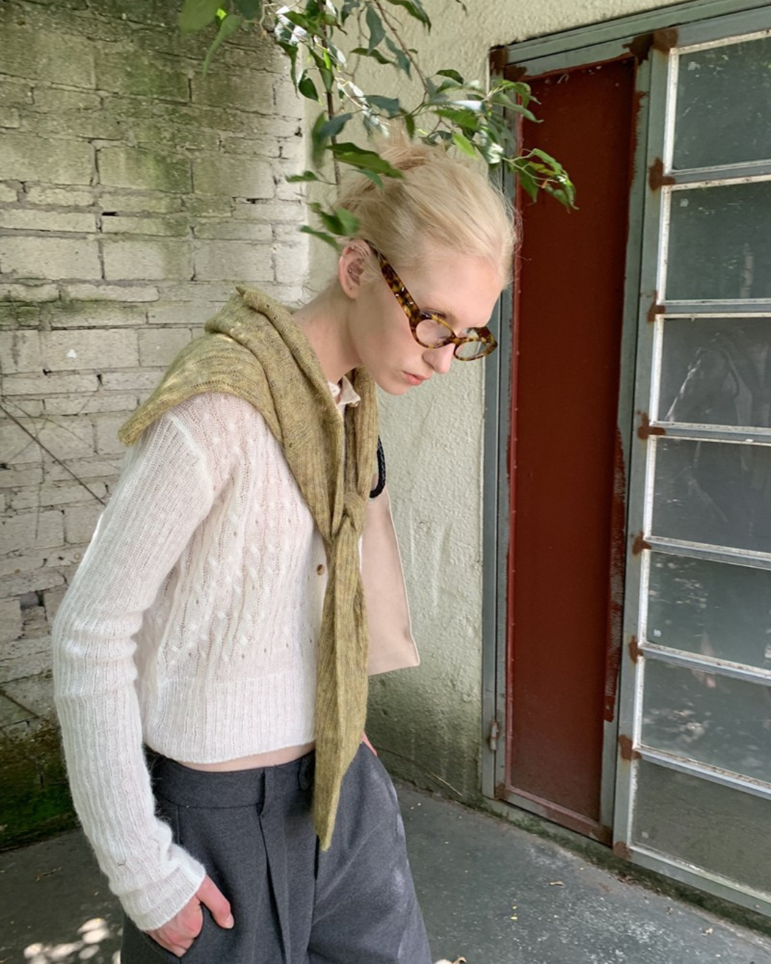 Cropped Cable Cardigan