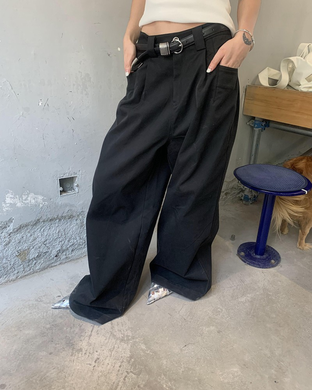 Clean Straight Wide Pants