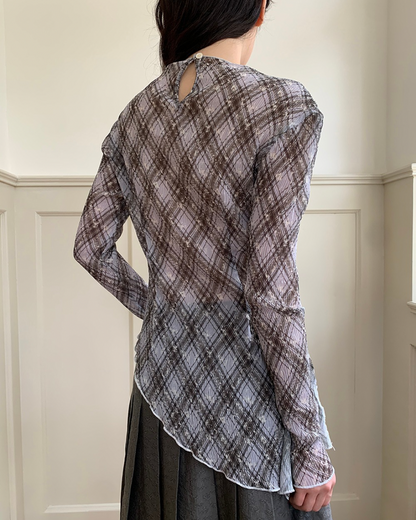 Pleated Sheer Blouse