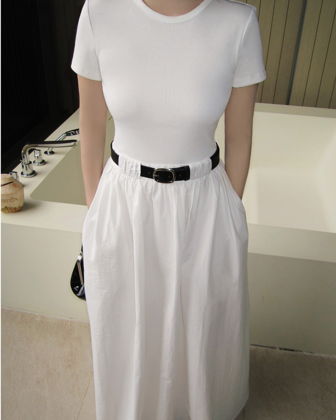 White Short Sleeve Dress