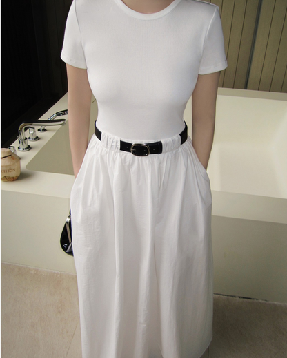 White Short Sleeve Dress
