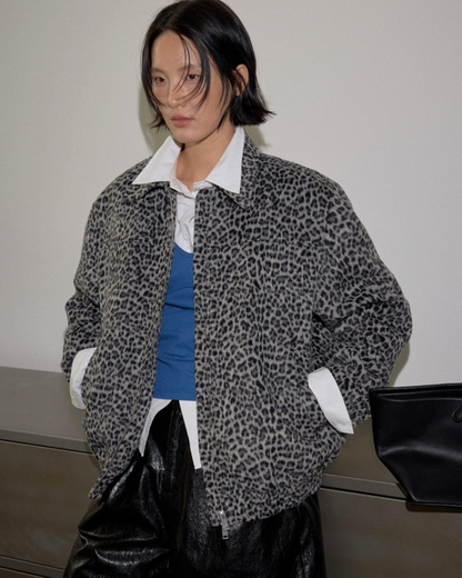 Cotton Leopard Short Jacket