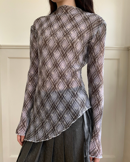 Pleated Sheer Blouse