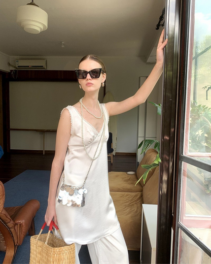 Sequined Chain Shoulder Bag