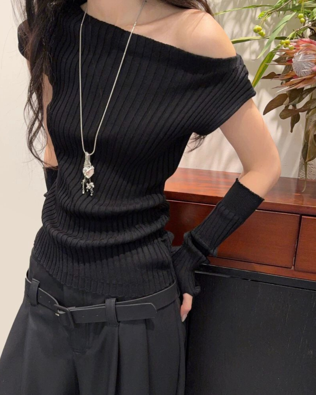 Asym Knit One-Shoulder