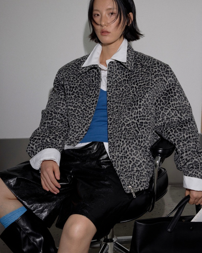 Cotton Leopard Short Jacket