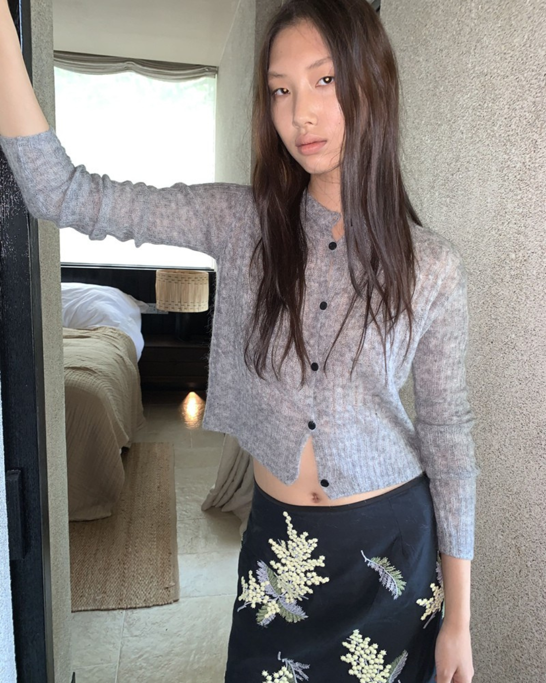 Cropped Cable Cardigan