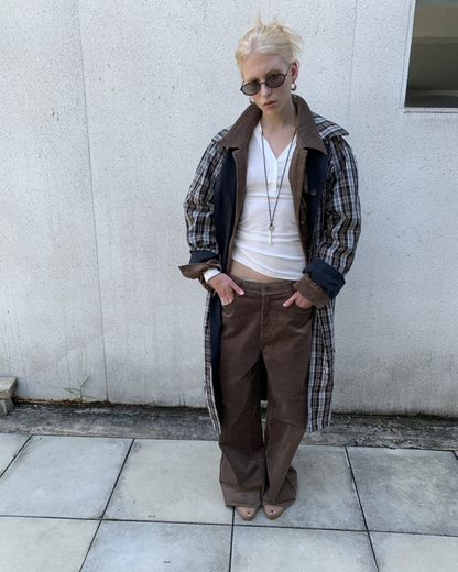 Plaid Longline Windbreaker