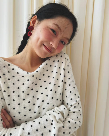 Polka Dot Lace Cotton Tee