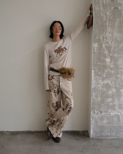 Leopard Straight Loose Pants