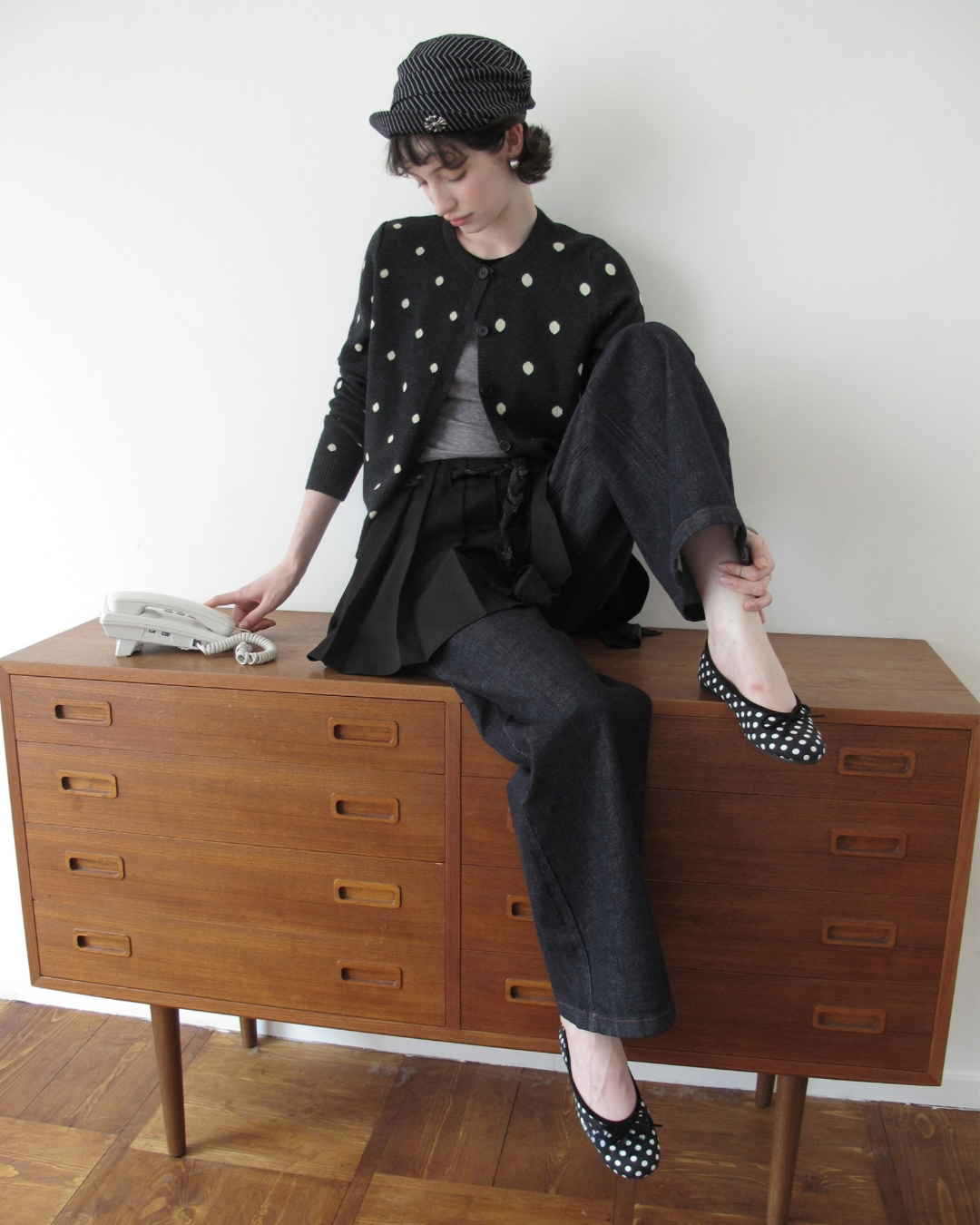 Round Neck Polka Dot Knit