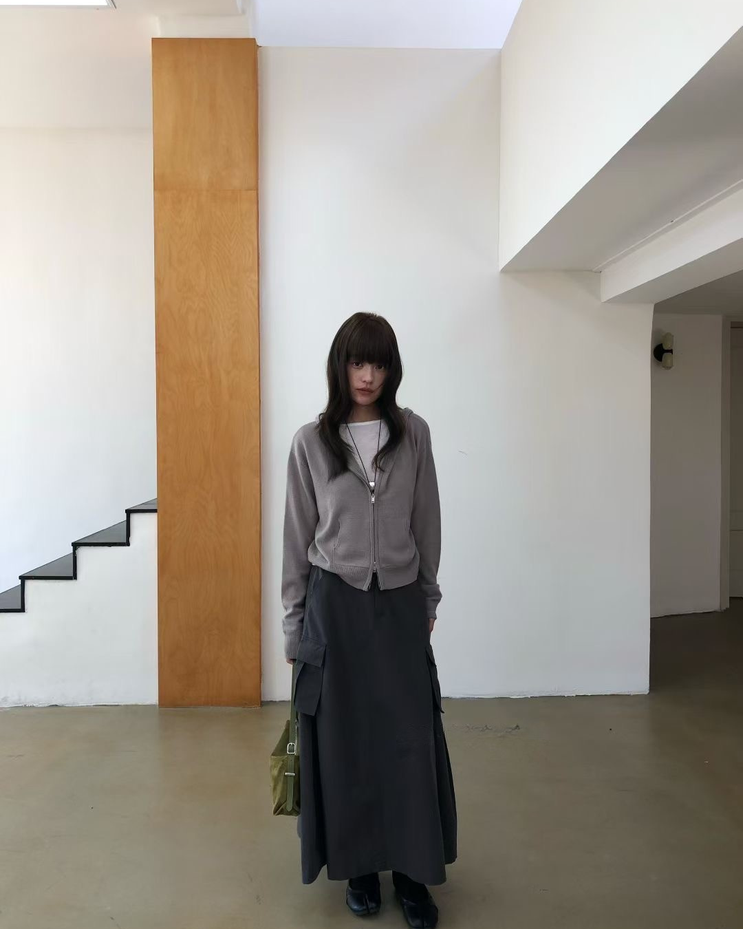 Cotton Blend Zip Cardigan