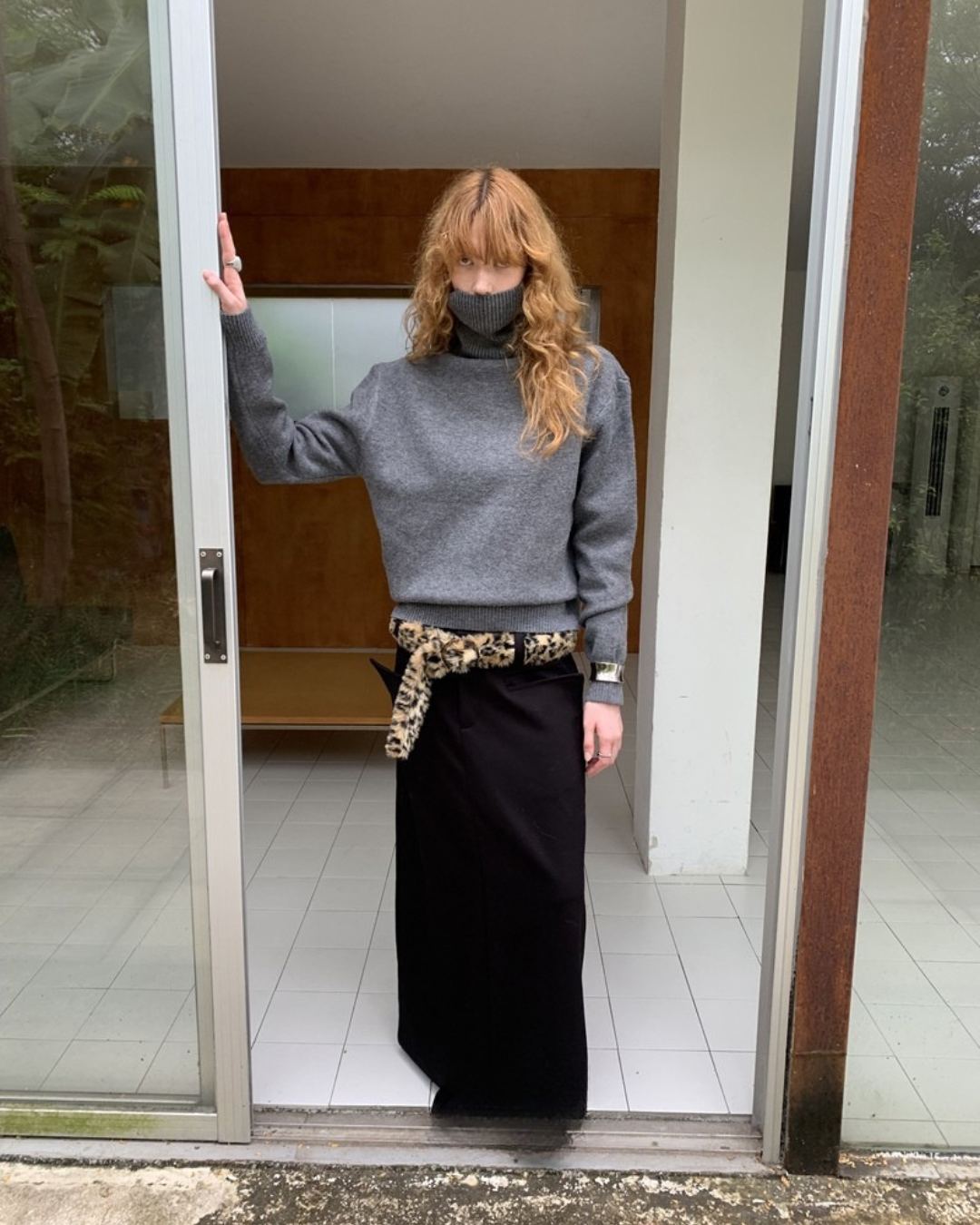 Faux Fur Leopard Belt