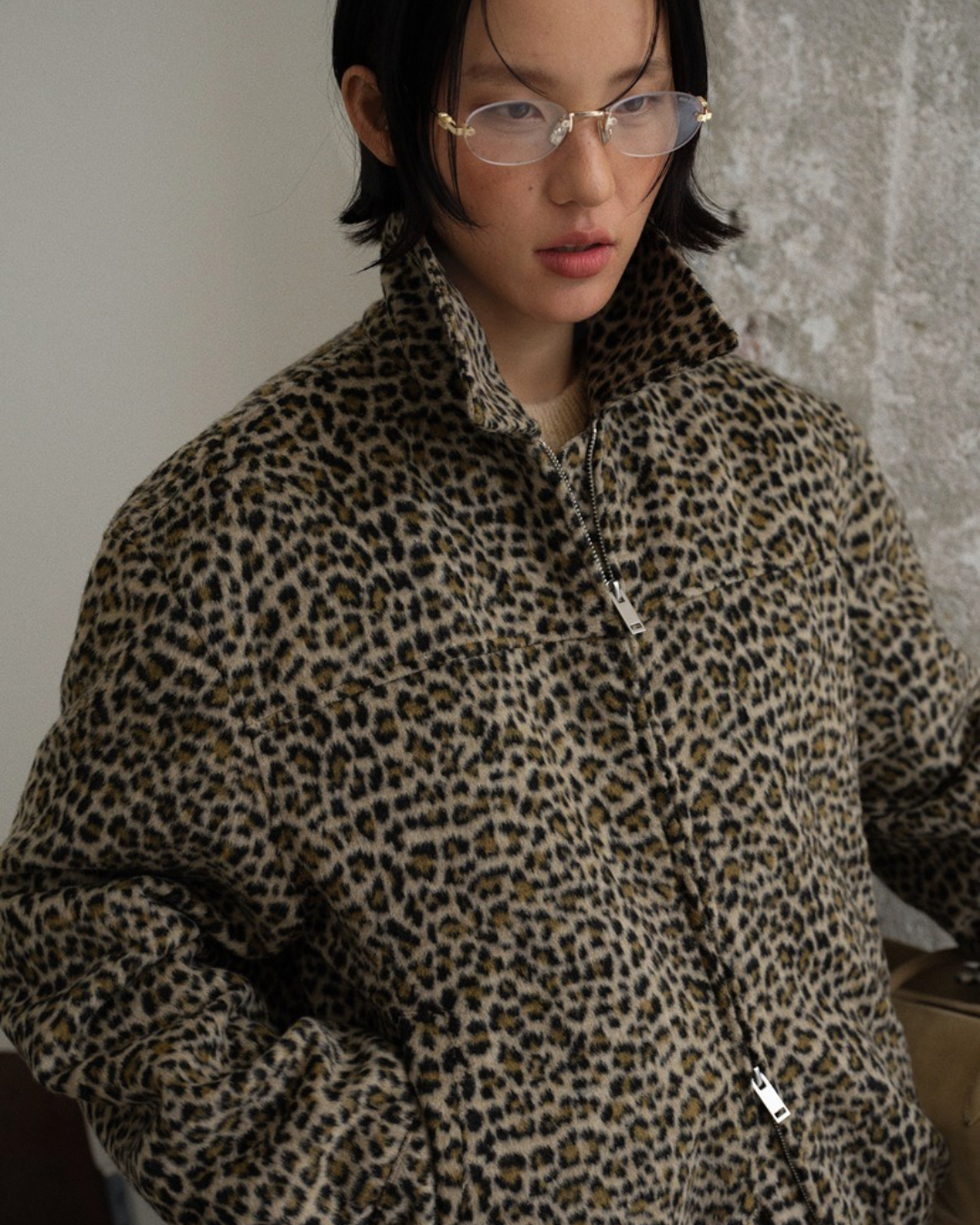 Cotton Leopard Short Jacket