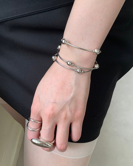 Silver Beaded Bracelet