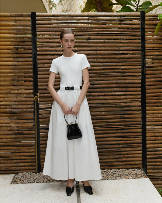 White Short Sleeve Dress