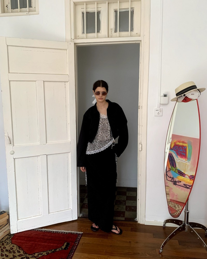 Zip-Up Jacket Long Skirt Set