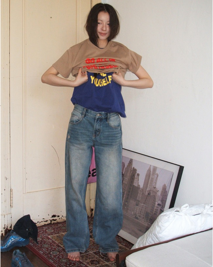 Retro Wash Low-Rise Jeans　